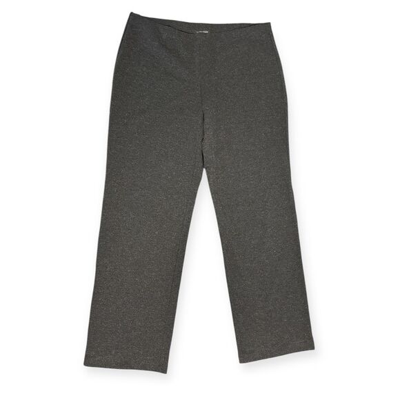 EILEEN FISHER Women’s Charcoal Gray Melanged Viscose Stretch Ponte Pants Size La - Picture 1 of 6